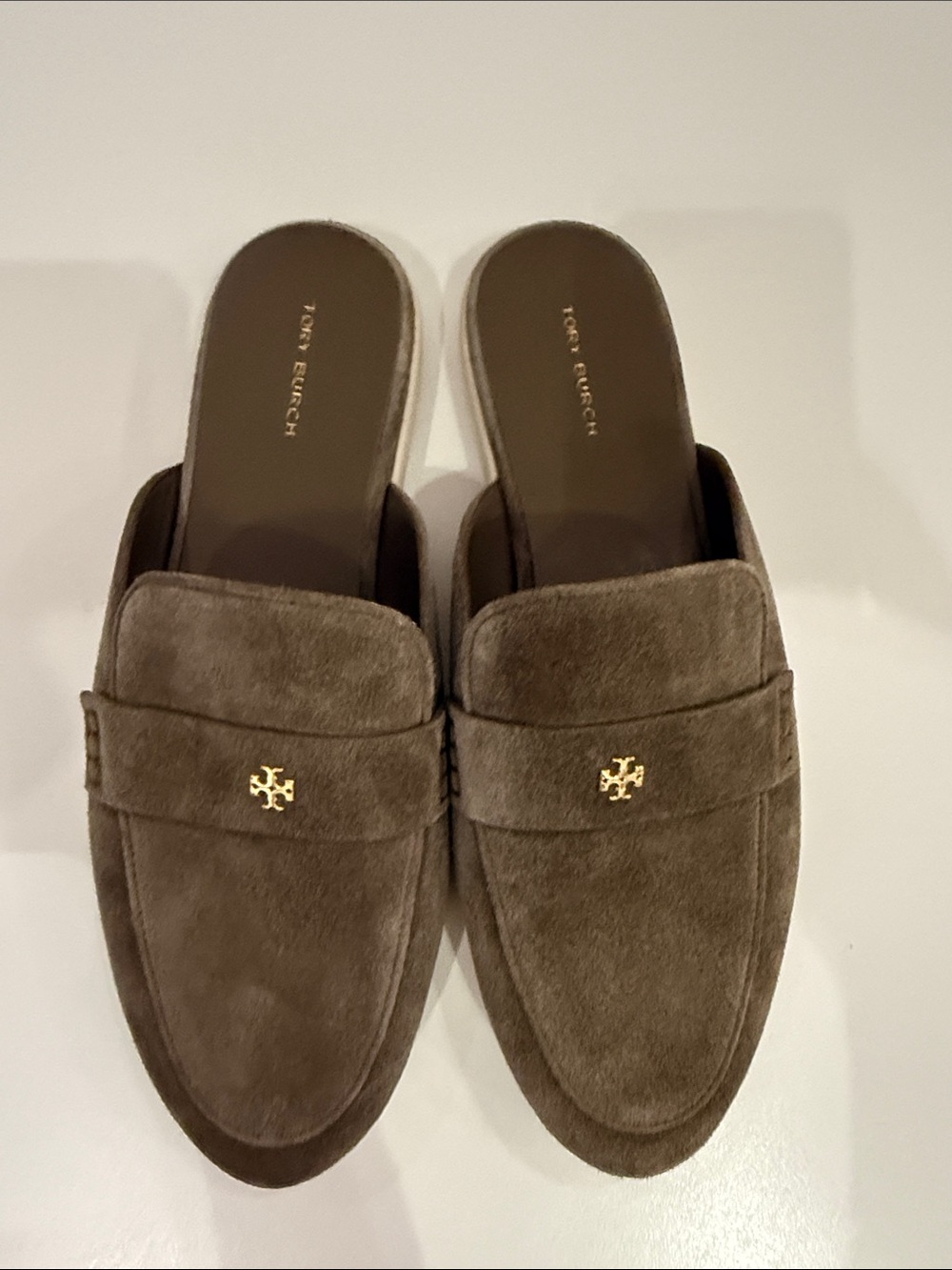Tory Burch Women dark gray  Suede Slip-On Loafers